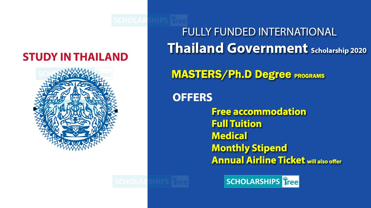 Thailand International Postgraduate Program - Thailand Government Scholarship 2020 - Fully Funded